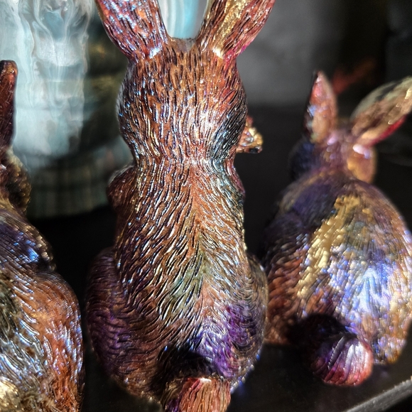 4 HANDCRAFTED Upcycled Bunny Rabbits HANDPAINTED Easter Bunny Home Art Decor - Picture 17 of 17
